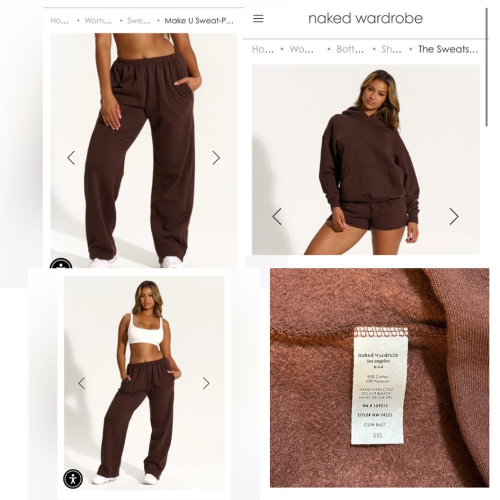 Naked Wardrobe Brown Sweat Set